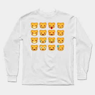 Orange Tabby Cat Pattern Long Sleeve T-Shirt